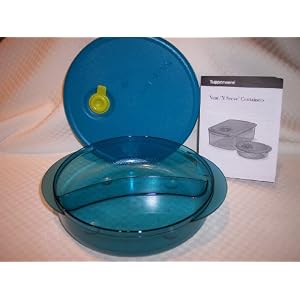 Tupperware Vent N Serve Microwave Round Divided Dish by