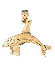 Dazzlers Solid 14 karats gold Dolphin Charm Pendant Available in three colors from jewelsberry (weights: 3.1 grams only)