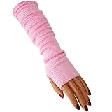 LIGHT PINK TIGHT FIT LONG ARM WARMERS W/THUMB HOLE