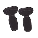 3 Pairs T Shape Heel Grips Care Heel Cushions Padded Heel Liners, Black