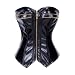 Bslingerie Womens Faux Leather Gold Zipper Boned Corset