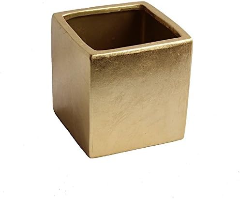 Afloral Gold Ceramic Cube Vase