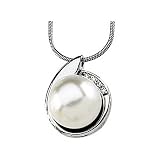 14K White Gold Paspaley South Sea Cultured Pearl and Diamond Pendant - 12.00mm