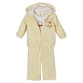 Newborn Boys' Just One Year 3-piece Hug/Bear Cardigan Set - Cream/Yellow