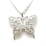 Sparkly Large Crystal Butterfly Pendant on 25 Chain By The Olivia Collection