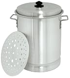 Bayou Classic 8532, 32-Qt. Tamale Pot with Lid and Steaming Rack, aluminum