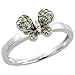 14k White Gold Butterfly Diamond Ring w/ 0.22
