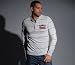 Button Crew P.Stripe tee[grey marl & claret]