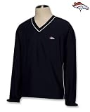 Denver Broncos Navy Cutter & Buck Windtec V-Neck Windshirt - Medium