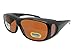Medium Non Polarized Fit Over Sunglasses Wrap Around Style F1 (Black Frame-Non Polarized Amber Lens)