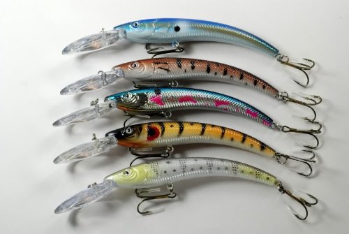 Lot of Five 5.9" Deep Diving Sigi Crankbait Fishing Lures for Northern Pike