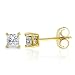 0.16ct TDW Diamond Stud Earrings in 10K Yellow Gold (Princess-cut, I-J, I2-I3)