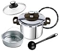 T-fal 【Amazon.co.jp限定・交換用パッキング&レードル付き】 ワンタッチ開閉圧力なべ クリプソ プルミエプラス 6L