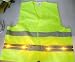 Flashing LED Safety Vest, Reflective Workers Vest with Yellow LED and 3 Flashing Functions (1 Size Fits All)