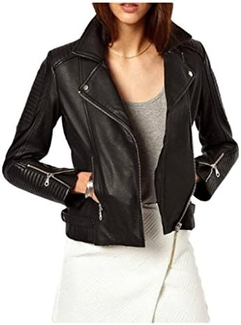 WNS Leather WoWomens Lambskin Leather Motorcycle Biker jacket - X Small
