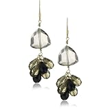 antique lever back earrings RAIN Crystal Drop Smoke