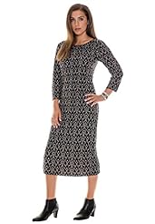 Plus Size Sweater Acrylic General Print Scoop Neck  Dress