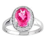 14k White Gold Pink Tourmaline Ring