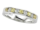 0.51 cts Round Diamond and Yellow Sapphire Band - Platinum, 18kt White or Yellow Gold