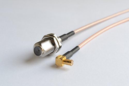 2pcs F Female to MCX Male Right Angle Pigtail Coaxial Cable 6''
