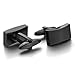 Men's Stainless Steel Cufflinks Black Classic Wedding (with Gift Bag)