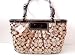 Women's Gallery Khaki/Chocolate Jacquard Tote: Khaki/Chocolate Tote