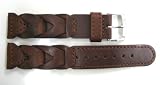 Speidel 20mm Brown Wide V Braided Leather Band