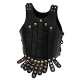 Replica Display Roman Legion Leather Lorica Squamata Breast Armor w/ Pteruges - Black