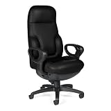 Global 242418BKD534 Concorde Executive 24-Hr High Back Leather Chair, Synchro-Tilter, Contract Black