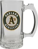 Oakland Athletics Beer Mug: 3D Logo Glass Tankard