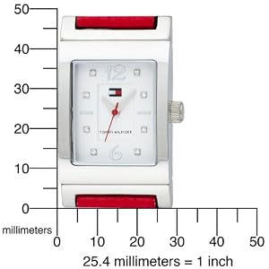 Tommy Hilfiger Women's 1780565 Crystal Reversible Red And Navy Leather Strap Watch