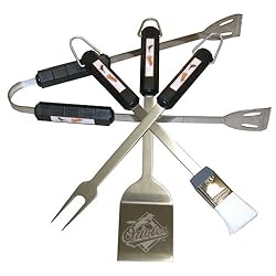 Motorhead Products MLB 4-Piece BBQ Grilling Utensil Set