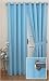 Rio Eyelet Sky Blue 90x84in Lightweight Sheer Curtain Pair with self-coloured Lining
