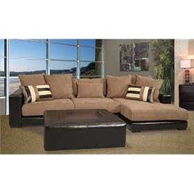 Guildcraft Carmel Coastline Bonded Leather Sectional Sofa