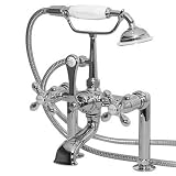 American Bath Factory F1-1116-CH-F9-9400-MX-CH F1-1116 Deck Mount Bathtub Faucet, Metal Cross Handle