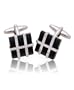 Modern Cross Silver Checkbox Cufflinks , BLACK