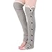 Tirain Women Knitted Flat Button Down Crochet Leg Warmers with Lace Trim FBA(Light Grey)