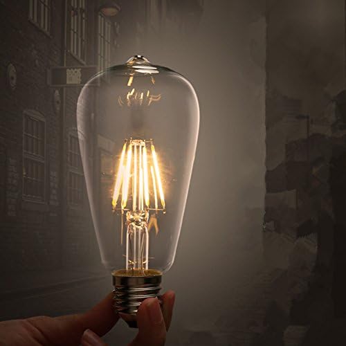 Cooo LED Filament Bulb ST64 E26 8W Dimmable 2200k Warm White Soft White Dimmable Vintage Edison Style Bulbs ETL Listed 1-Pack