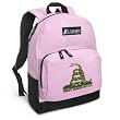 Don't Tread on Me Backpack Pink Gadsden Flag for Travel, Daypack CUTE School Bags Best Unique Cute Gifts for Girls, Students Ladies -