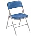 National Public Seating 800 Series Steel Frame Premium Light Weight Plastic Seat and Back Stacking Folding Chair with Double Brace, 480 lbs Capacity, Blue/Gray (Carton of 4)