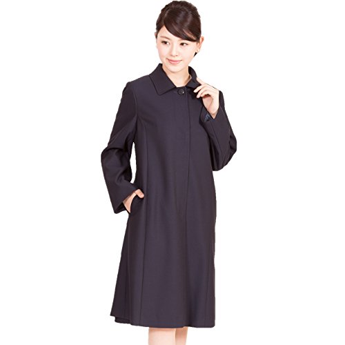 【メアリーココ】LE-0089 濃紺 比翼 フォーマル ロングコート お受験スーツ ママ 学校説明会　卒業式 入学式