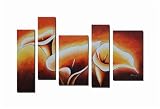 Golden Lillies Painted Canvas Art Oil Painting
