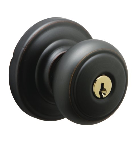 Schlage Andover Keyed Entry Knob, Andover Rose, Aged Bronze