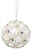 Set of 3- White Round Glittery and Sequin Wave Kissing Ball