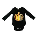 Ochine ハロウィン　新生児　幼児　ロンパース　男女兼用　長袖　コットンブレンド　カボチャプリント 子供服　0-18月設定 カボチャカバーオール 3サイズ選べる (90、12-18月)