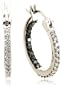 Sterling Silver Black and White Diamond Hoop Earrings (3/4 cttw)