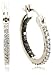 Sterling Silver Black and White Diamond Hoop Earrings (3/4 cttw)