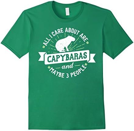 Men's Capybaras T-Shirt - All I Care About Are Capybaras  Medium Kelly Green