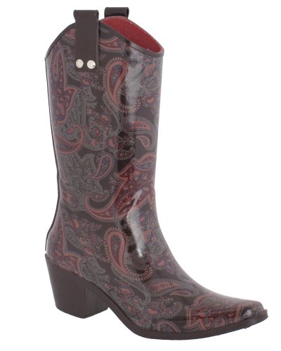 Cheap Cowgirl Boots on Rain Boots    Capelli New York Shiny Imperial Paisley Ladies Rubber