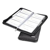 Rolodex 50610 Rolodex Professional Organizer Leather Business Card Book, 96-Card Cap, Black